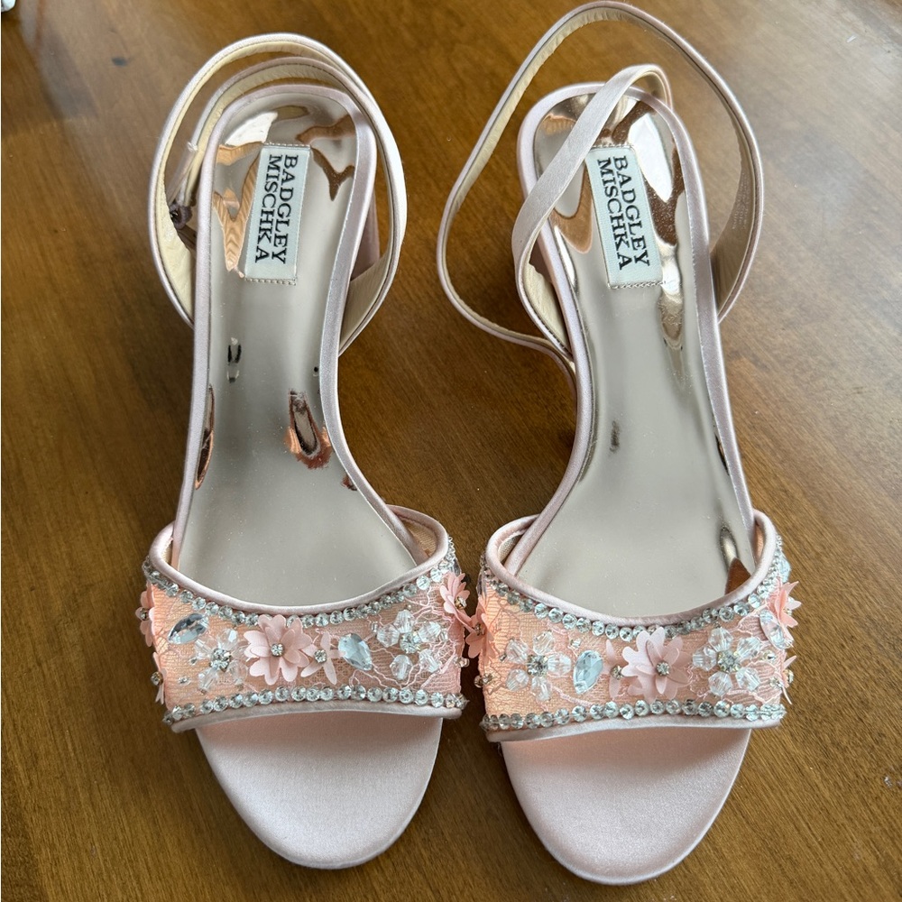 Badgley Mischka Blush Bridal Embellished Heels